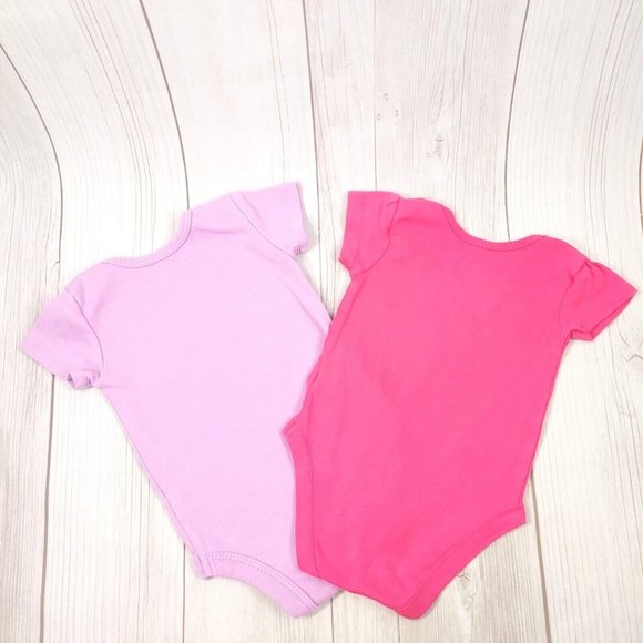 The Children's Place 2 Outfit Summer Bodysuit Set Mommy's Daddy Pink/Purple 0-3M - Picture 10 of 10